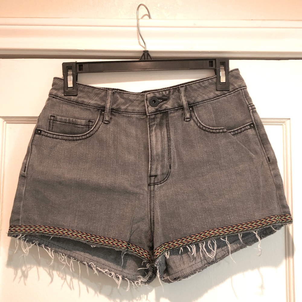 High Waisted Gray Jean Shorts